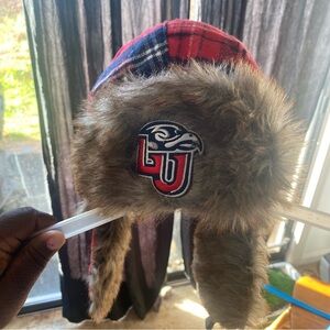 Liberty University LU Plaid Trapper Hat‎ with Fur Trim